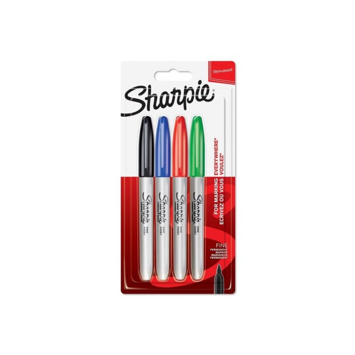 Sharpie Fine Permanent Canlı Renkler 4'lü Markör